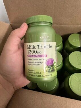 GNC Herbal Plus Milk Thistle 1300mg Extra Strength 120 TABLET Wholesale 24 unit